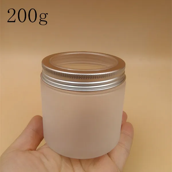 200 g/ml weiß gefrostete Plastikglasflasche Großhandel Originales nachfüllbare kosmetische Creme Badesalz Teegläser leere Behälter