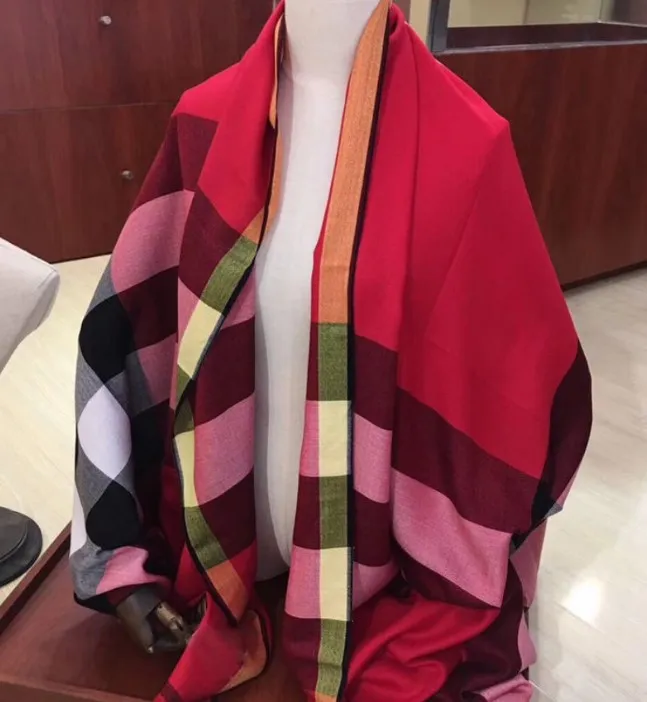 Luxe-nieuwe productmaat 210cm-90 cm 100% kasjmier materiaal zeer dunne en zachte gradiënt lange sjaals sjaals voor vrouwen