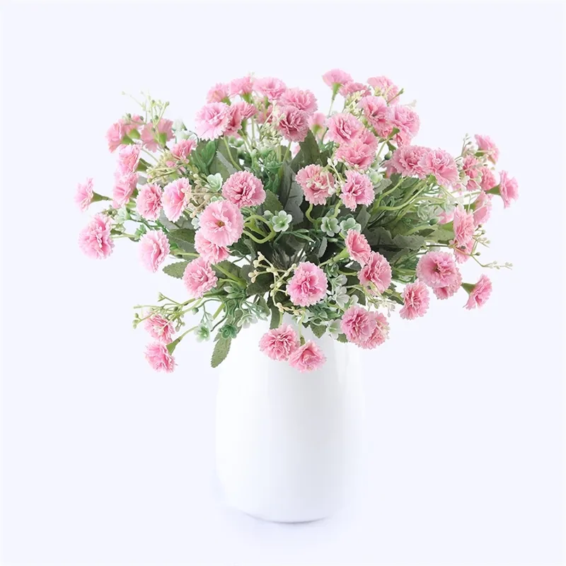 15 têtes de soie artificielle flocon de neige blanc petites fleurs lilas Babysbreath pour la maison de mariage décoration gypsophile décoration de Noël Y201020