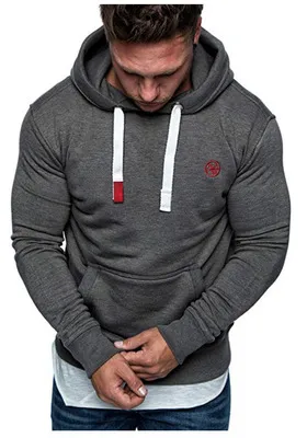 Fashion-2019 Outono e Inverno Nova Moda Masculina Cor Sólida Com Capuz Camisola Esportes Hoodie Casual Casaco