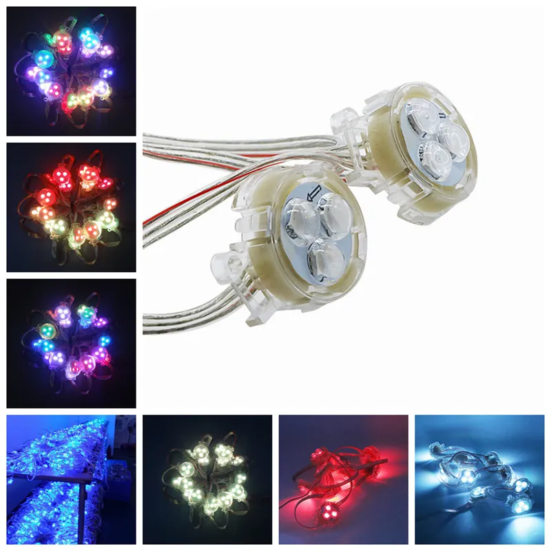 LED-moduler DC12V 8206 IC 30mm Diameter SMD 5050 RGB 3LED Adressbar Vattentät IP68 Pixel Point Lighting