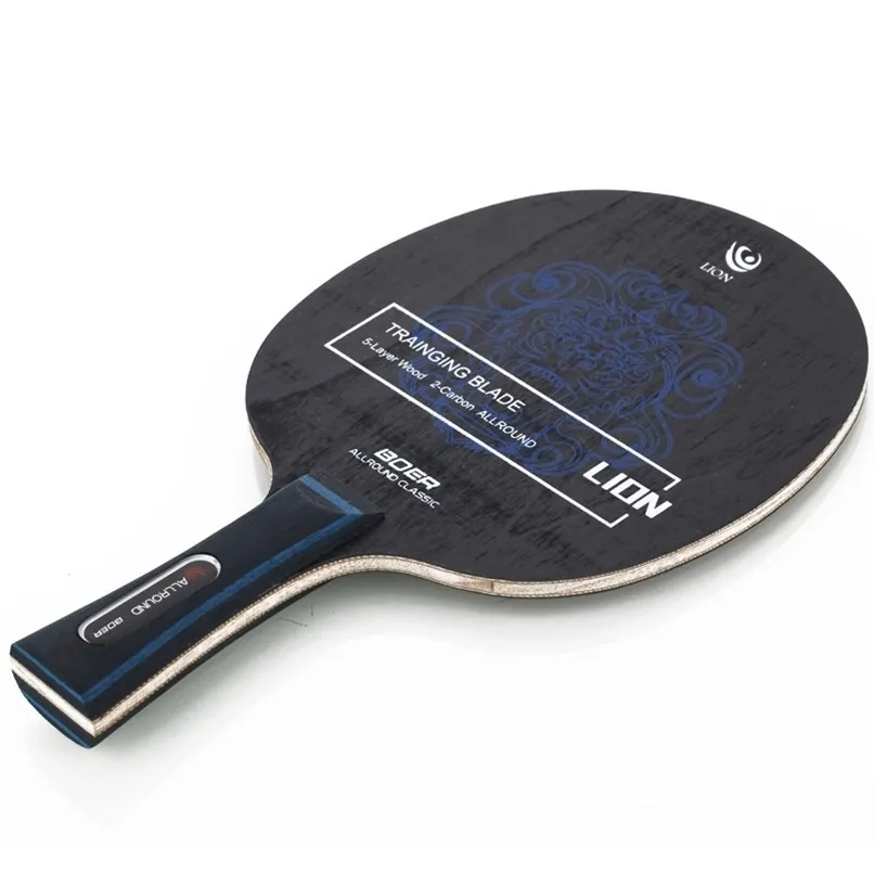 1 PC Boer Ping Pong Rakieta Długie Grip Lekkie Włókno węglowe Włókna Arylowa Tabela Tenisa Ply 220105