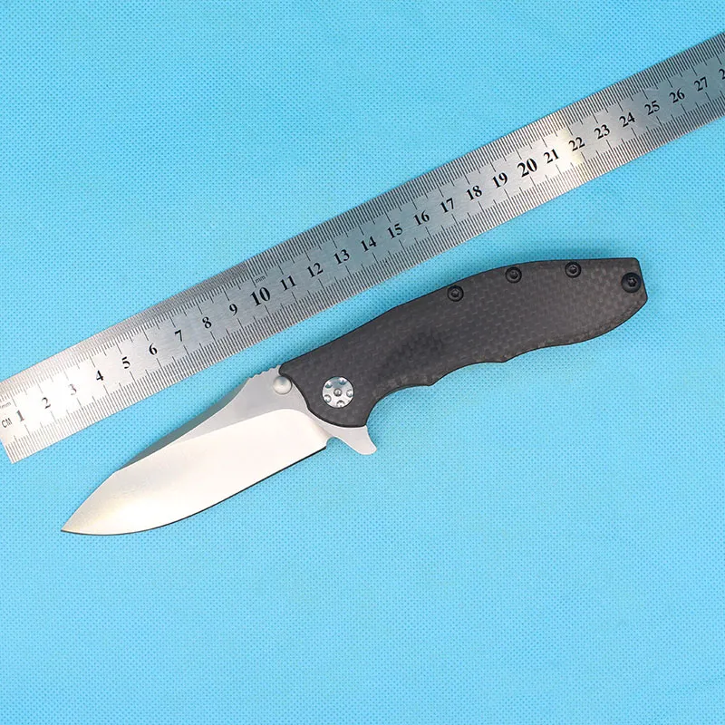 Faca dobrável 0562CF Survival Flipper de alta qualidade, lâmina de cetim de ponto de gota, IKBS, canivetes EDC de acampamento para caminhadas ao ar livre