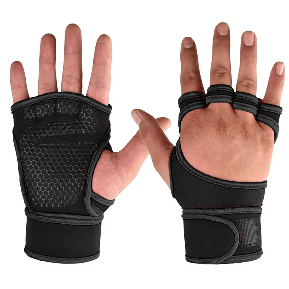 Half Finger Weight Lifting Training Gloves Fitness Sports Body Building Gymnastics Grips Gym Hand Palm Protector Glove Wear-resistant Wrist