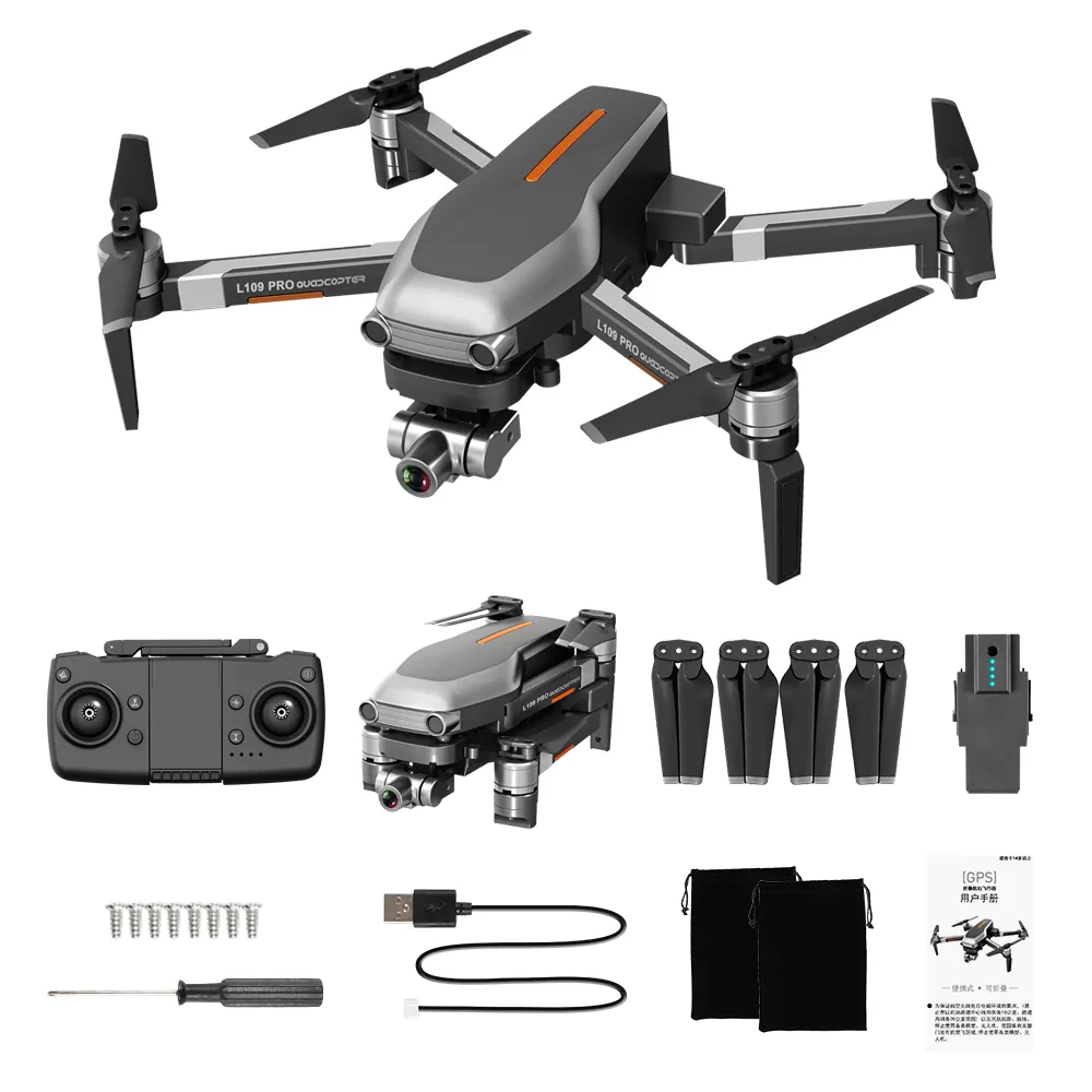 L109 Pro Drone 4K GPS HD Gimbal Camera 5G WIFI FPV Brushless Motor SD Card 1200m Long Distance Drones Professional RC Quadcopter