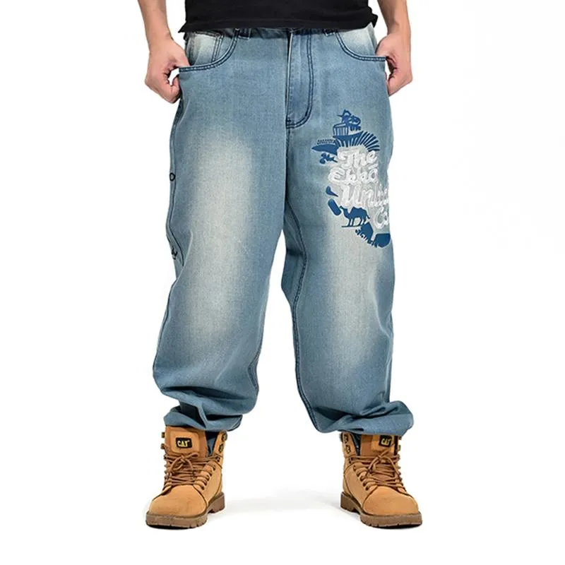 Męski dżinsy męski Hip Hop duży rozmiar luźne luźne spodni spodni12783