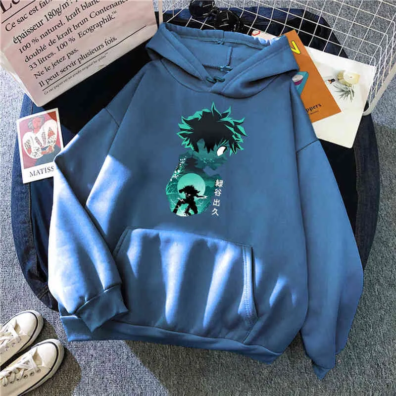 My Hero Academia All Might Print Man Hoodie Long Sleeve Fleece Harajuku Hooded Comfortable Cartoons Top Anime Punk Sweatshirts H1227