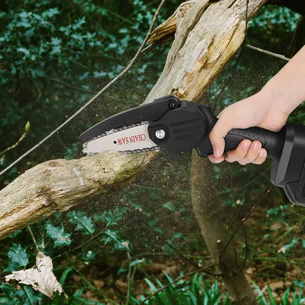 24V Mini Electric Chainsaw - Compact & Cordless with Powerful Cutting