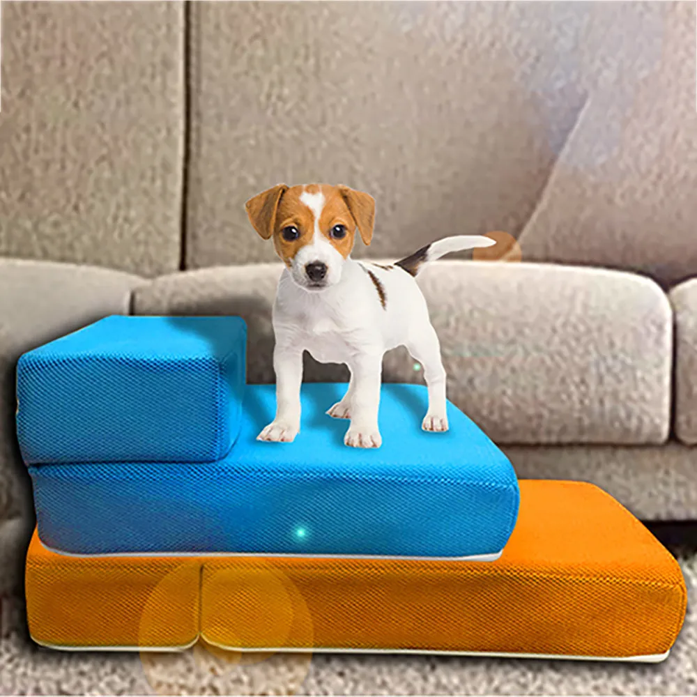 小さな猫犬の家のランプラダーのための2つのステップアンチスリップ折りたたみ犬ベッド階段ペット用品2012232824