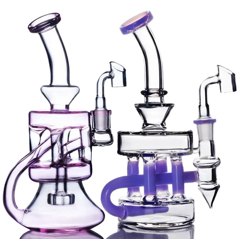 Four Pillars Bong Recycler Glass Water Bongs Dab Rig Smoking Pipe with Diffuser Perc Glass Bong Oil Rig 14mm Banger