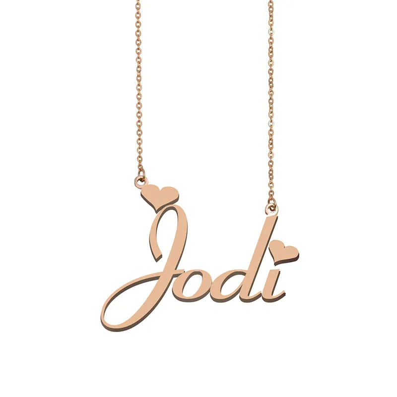 Jodi namn halsband hänge anpassad personlig för kvinnor flickor barn bästa vänner mödrar gåvor 18k guld pläterat rostfritt stål