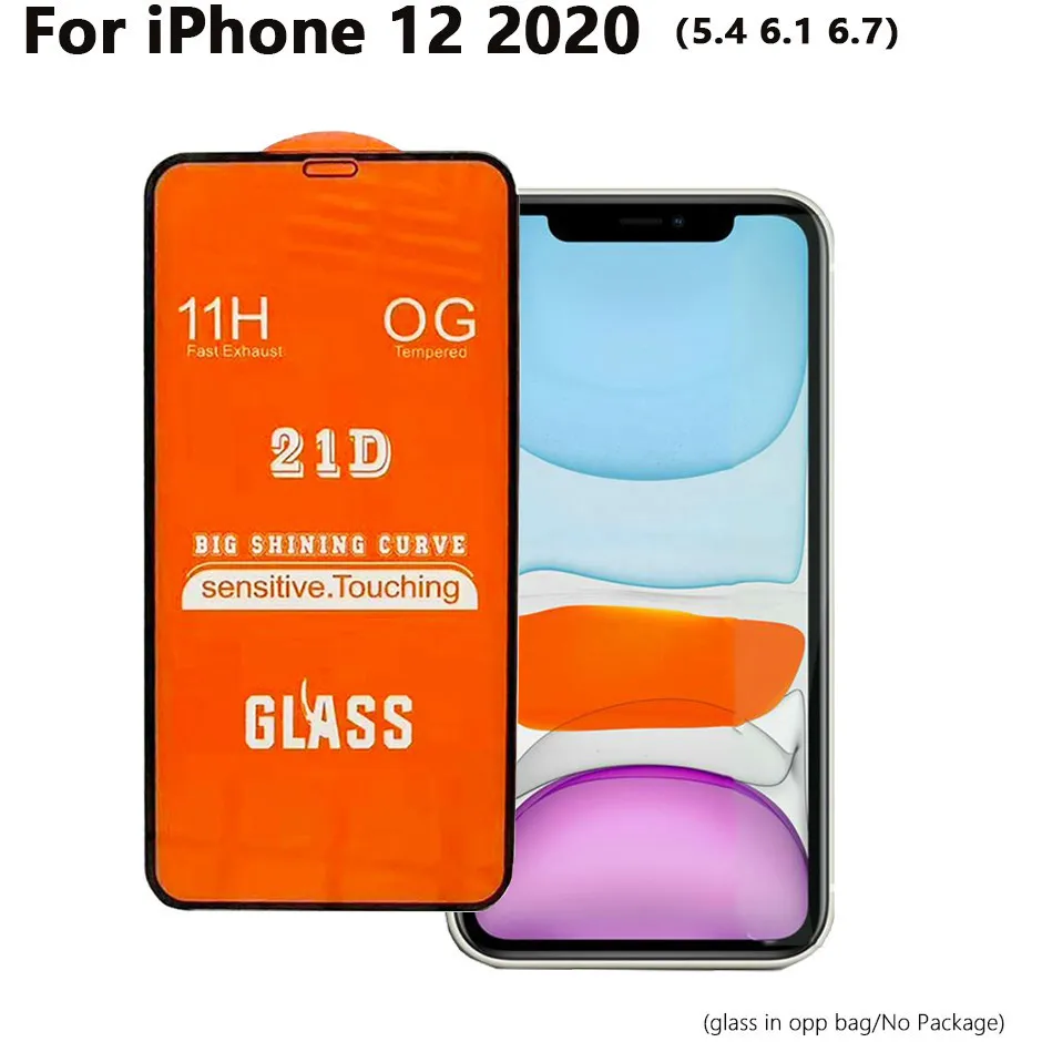 21D Full Cover Harted Glass Screen Protector dla iPhone 12 SE 2020 12 Mini dla iPhone 11 Pro Max XR XS 6 7 8 LG K31 K51 K61 Stylo 6 K50S