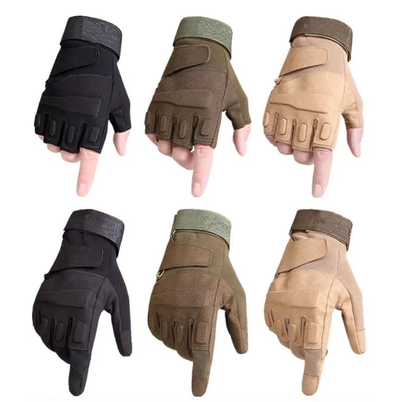 Military Tactical Full Finger Gloves Half Finger Gloves for Shooting Airsoft Motorcycle Mens Outdoor Gloves Q0114