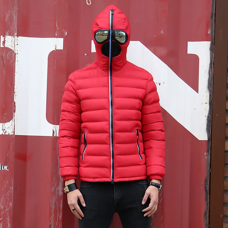 Veste capuche avec lunettes hommes Parka d hiver hommes coupe vent pais manteaux chauds coupe vent m les vestes capuche vestes d hiver pour