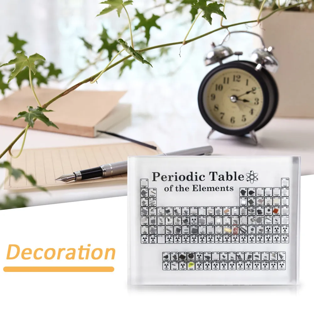 Acrylic Periodic Table With Real Elements Display Chemical Element Card ...