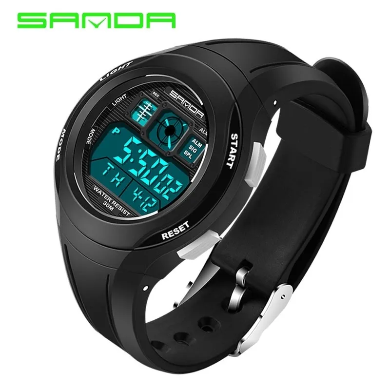 SANDA Marque Enfants Montres LED Numérique Multifonctionnel Étanche Montres De Sport En Plein Air Montres pour Enfants Garçon Filles # 331 LJ200911