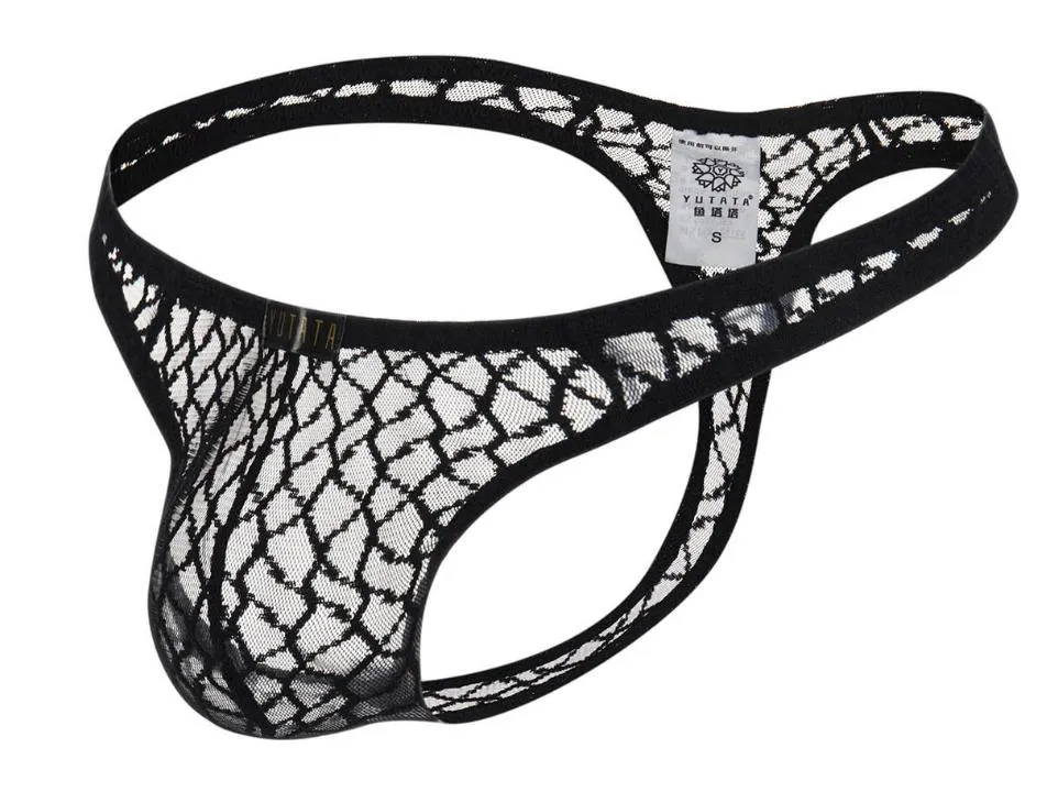 Sexiga Herrunderkläder Stringtrosa Mesh Skir Spetspåse G-string Transparenta trosor Trosor 6 färger S M L XL