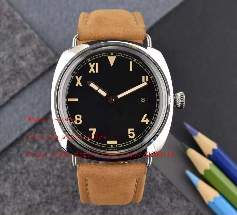 Лидеры продаж, высококачественные часы Pam00424 424 с автоматическим механизмом, 47 мм, черный циферблат, автоматическая дата, прозрачные мужские часы