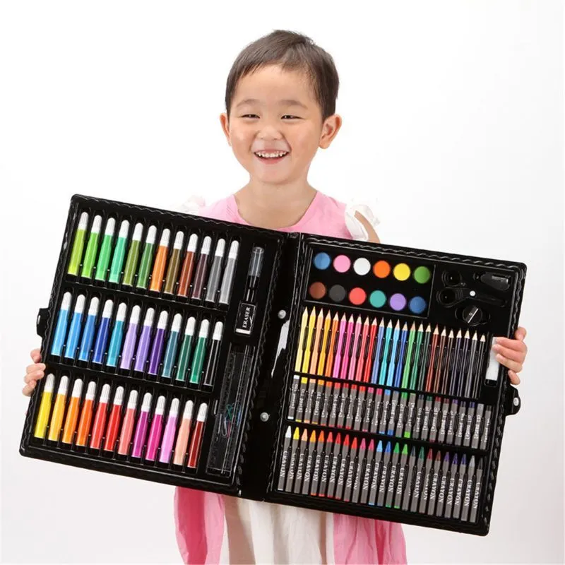 150pcs Art Drawing Set Children's Painting Sketching Tools Water Color Pen  Wax Crayon Oil Pastel Drawing Pencils Paint Brush Students Stationery  Supplies Kids Gifts