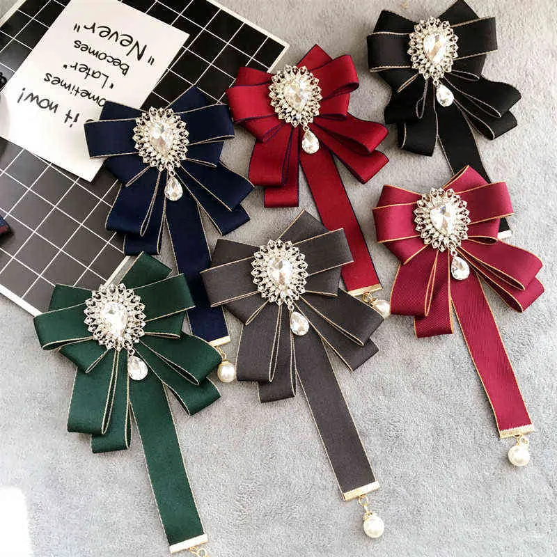 Hand-made Bow Tie Korean Women's Daily Shirts College Style Students Career Uniform Business Ribbon Bowtie Gifts High-quality Y1229