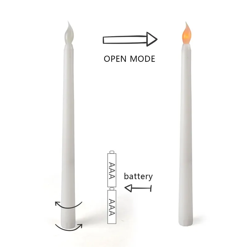 Candle Lamps Electronic Remote Control Simulation LED Candle Lights Battery Powered Long Pole Light Party Decoration New 4 5jz N2