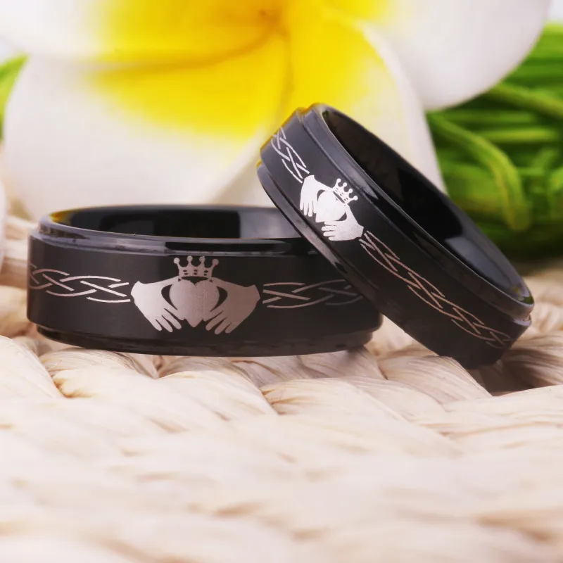 Anillo Negro De Carburo De Tungsteno Para Hombre Dise o Cl sico