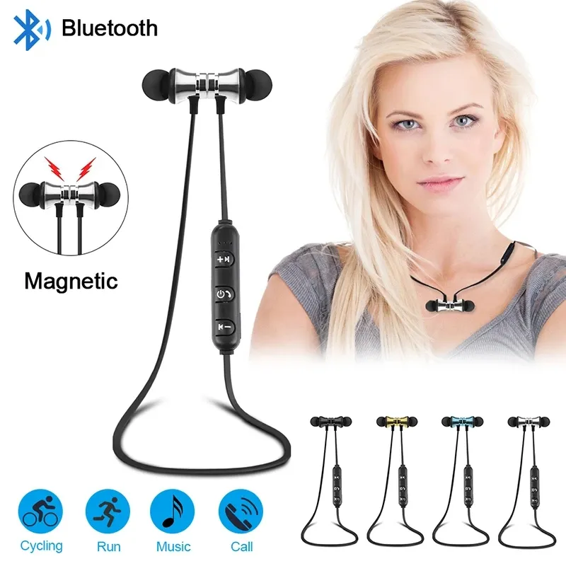 Magnetische hoofdtelefoon ruis annuleren Mobiele telefoon oortelefoons in-ear oordopjes headsets MIC V5.0 Bluetooth draadloze oortelefoon voor IP8 8S Max Samsung in de detailhandel in de detailhandel