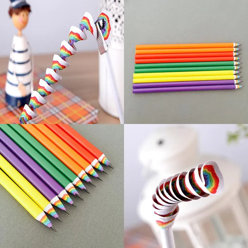 Triangle Four Color One Core Colored Pencils Rainbow Pens - Temu
