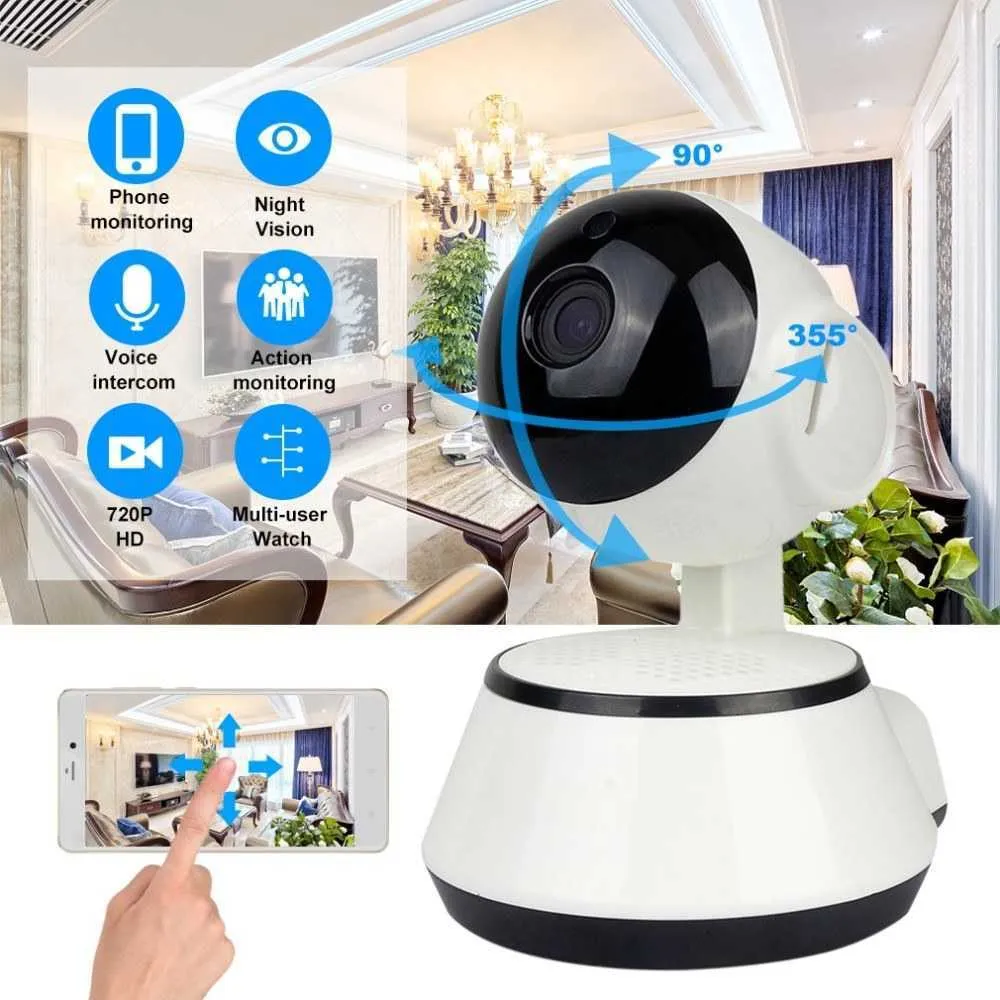 WIFI IP -kameraövervakning 720p HD Night Vision Two Way Audio Wireless Video CCTV Camera Baby Monitor Home Security System 2024