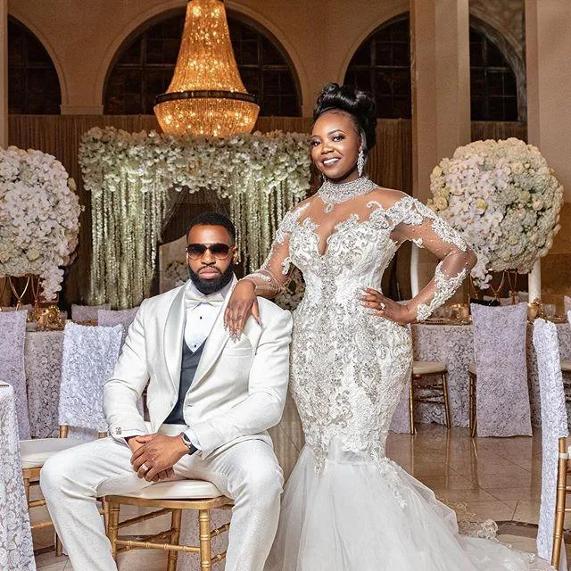 Crystal mermaid hot sale wedding dress