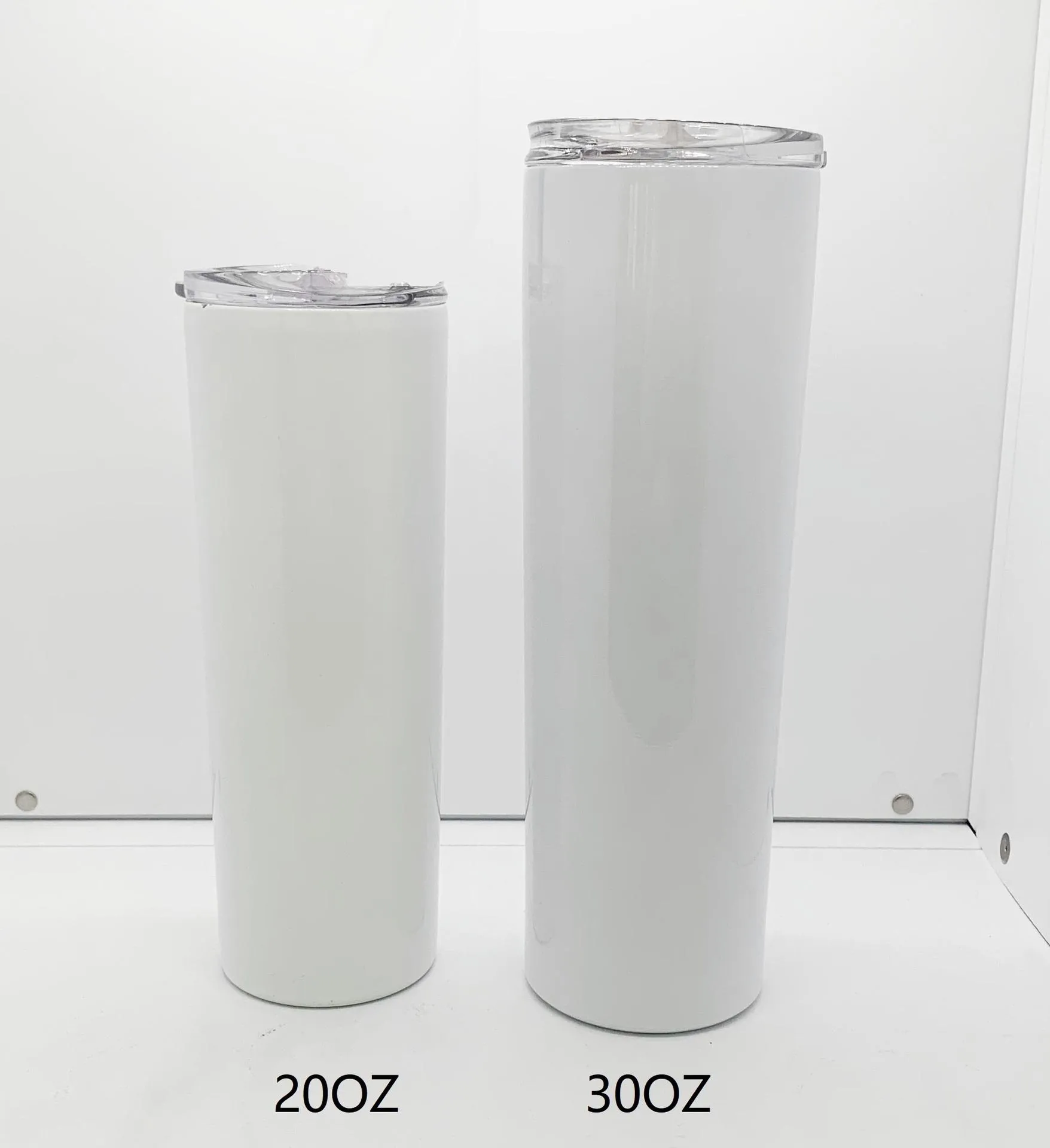 20oz sublimação xícaras de linha reta dupla parede vácuo tumbler straight transferência de calor impressão isolada garrafas bebendo de aço inoxidável