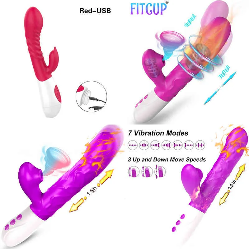 NXY vibratori spinta succhiare grande dildo per le donne rotazione clitoride stimolazione della vagina pompino vibratore femminile giocattoli del sesso 220110