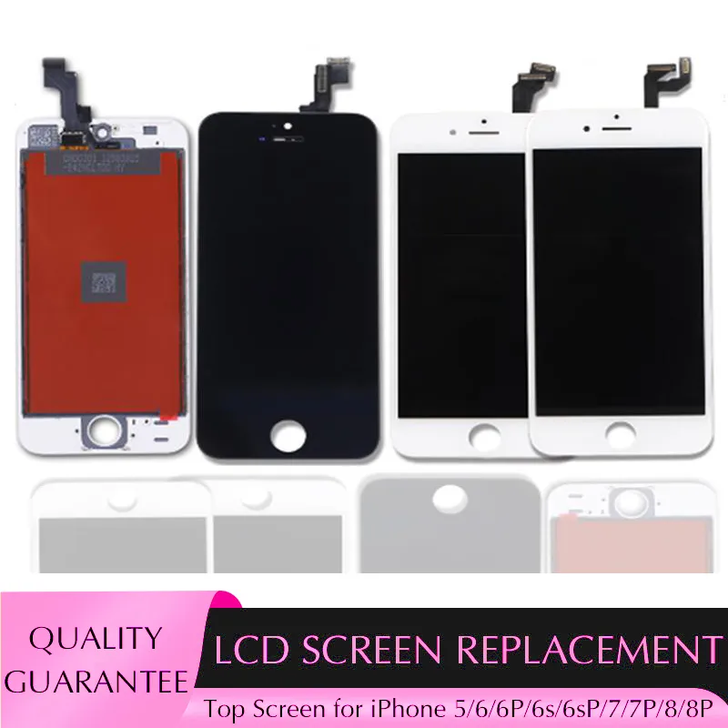 Parti di ricambio per display LCD di alta qualità Touch Panel Digitizer Assembly per iPhone 6 6s Plus 7 8 / 8p DHL gratuito