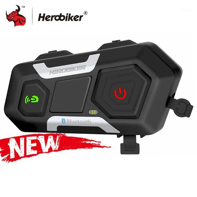 Herobiker Motorcykelhjälm Intercom Vattentät trådlös Bluetooth Intercom Motorcykel Headset Interphone för 3 åkattraktioner 1200M13096