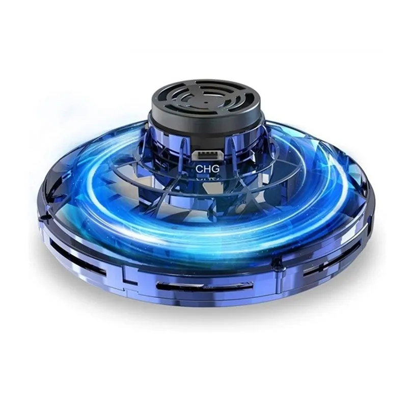 Flynova mini led UFO finger spinner Flying spinner returning gyro Kids toy child christmas gift outdoor saucer Drone gaming LJ201216