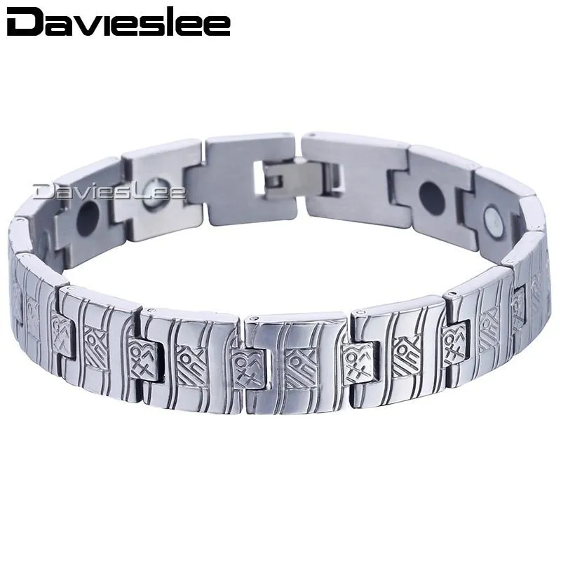 Łańcuch linku Davieslee Watch Bransoletka Bransoletka Męskie damskie opaska Boguła link ze stali nierdzewnej złoty kolor srebrny 12 mm DKBM145261H