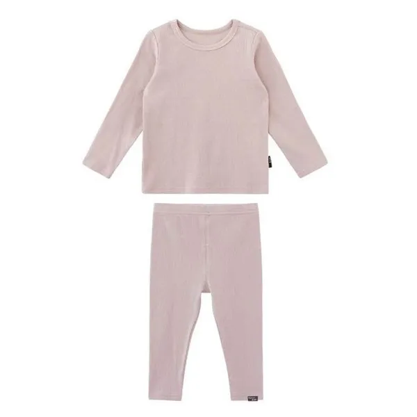 Новый осенне-весенний детский пижамный комплект для маленьких мальчиков и девочек, однотонная хлопковая домашняя одежда из 2 предметов, эластичное нижнее белье 2T-6TX1019