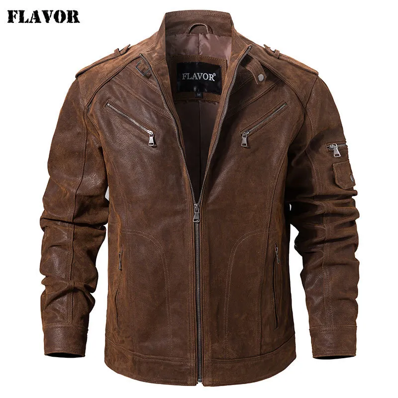 Veste en cuir véritable en peau de porc pour hommes Vestes en cuir véritable Veste de moto Manteau Hommes 201124