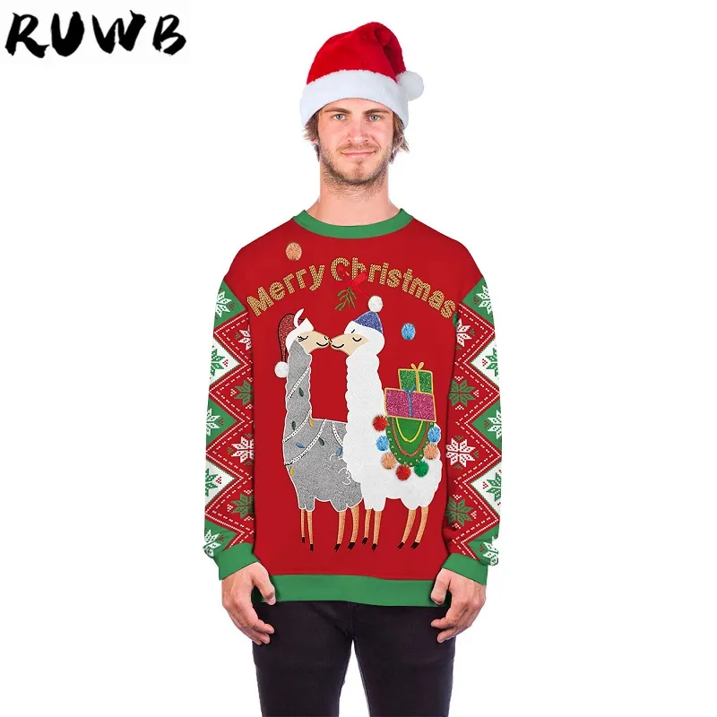 Ugly Christmas Sweater 3d Rolig Tryckt Xmas Tröjor Jumpers Tops Men Kvinnor Höst Vinter Pullover Party Christmas Sweatshirt