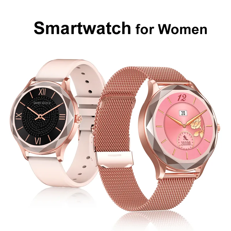 Kvinnor Smart Watch Hjärtfrekvens Blodtrycksmätare Sport Fitness Tracker IP67 Bluetooth SmartWatch Alla hjärtans dag Tjej vängåva