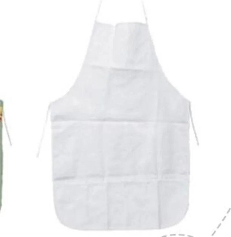 Sublimation Blanks Uniform Scarf Kitchen Oil Proof Antifouling Apron White 70x48 Canvas Pinafore Women Men Factory Direct 89ex M2