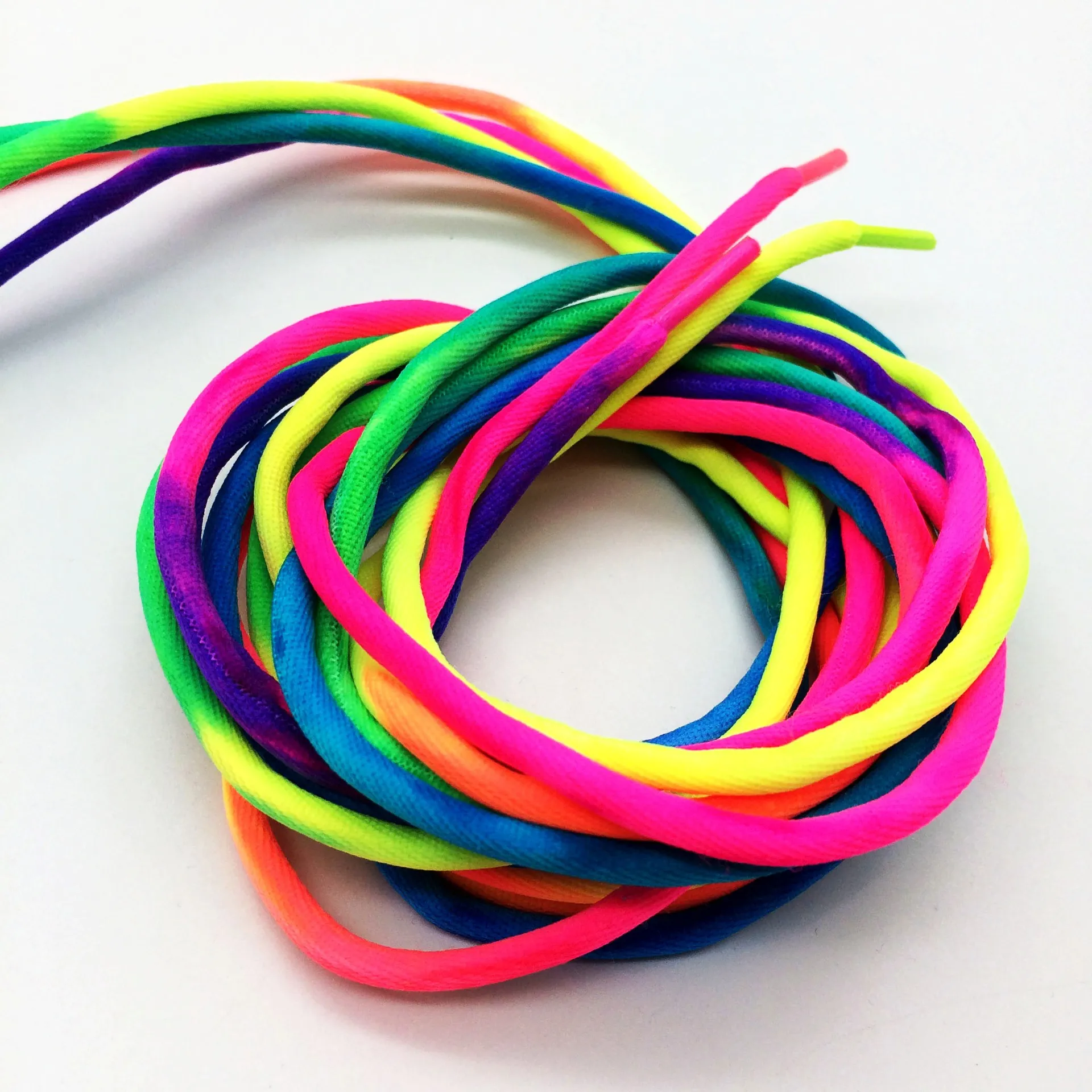 Lacci Delle Scarpe Arcobaleno Rotondo Spessa Colorata Moda