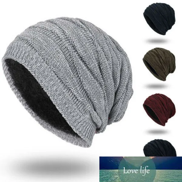 Winter Warm Women Men Hat Slouch Baggy Hat Solid Beanie Ski Knitted Thick Cap Beanie Hot Sales