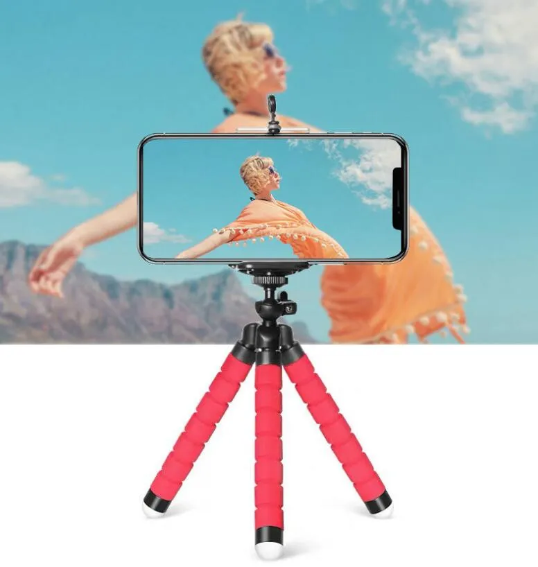 Flexibles Octopus-Stativ-Telefon-Halter Universal-Standhalterung für Handy-Auto-Kamera-Selfie-Monopod mit Bluetooth-Remote-Auslöser BT202