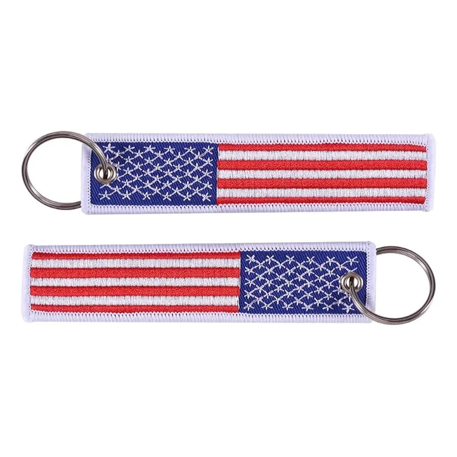 US Flag Keychains for Motorcycles Scooters Cars and Patriotic with Key Ring American Flag Gift Mobile Phone Strap Party Favor K1142