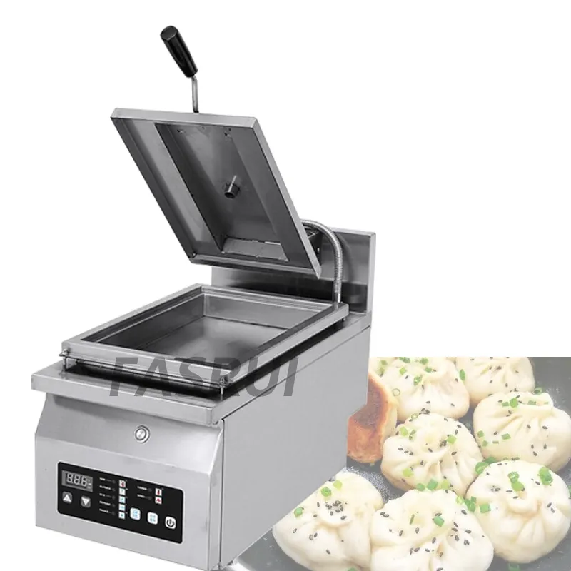 Elektrische gebakken knoedelmachine Commerciële dubbele oven koekenpan Volledig automatisch voedsel koekje