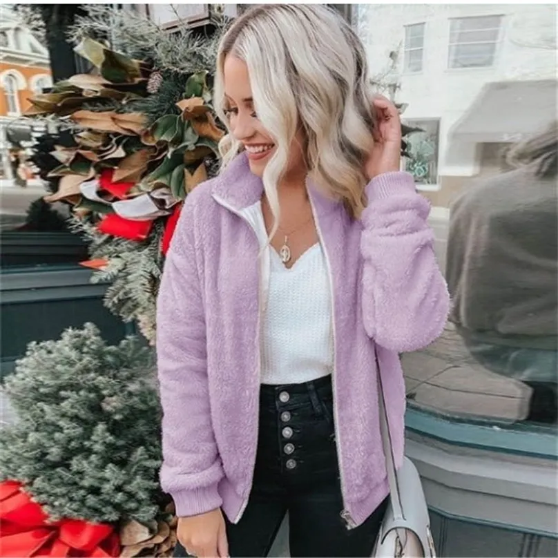 Plus Size Sweaters Cardigans Fluffy Sherpa Fleece Zipper Cardigan