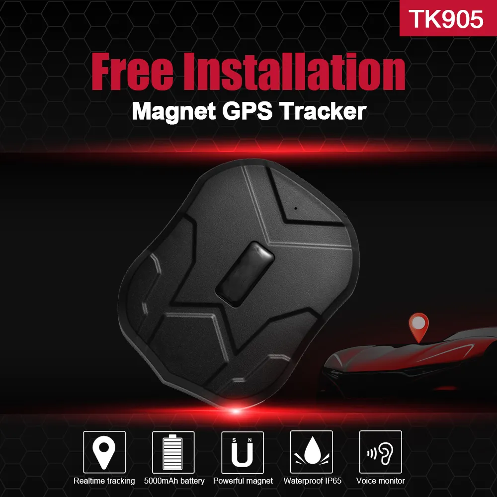 GPS rastreador carro tk905 5000mAh 90 dias de espera 2G veículo rastreador gps localizador À prova d 'água ímã monitor de voz free web app