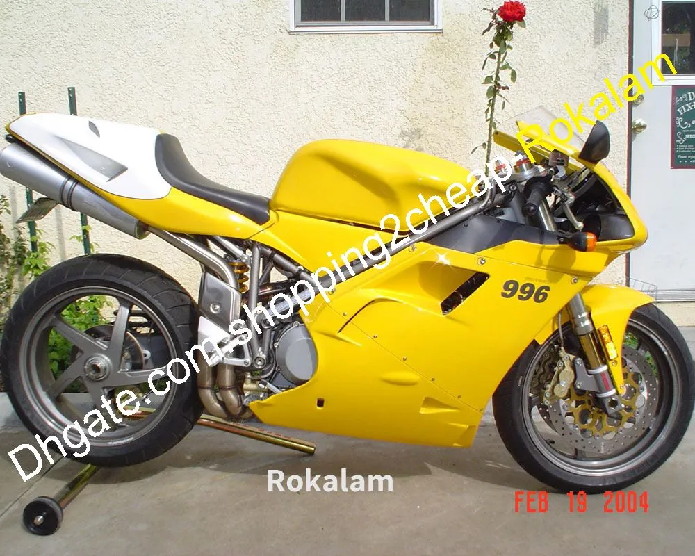 دراجة نارية هول ل Ducati 996 748 916 1996 دراجة نارية كيت 97 98 99 00 01 2002 مجموعة Fleatocycle الصفراء (حقن صب)