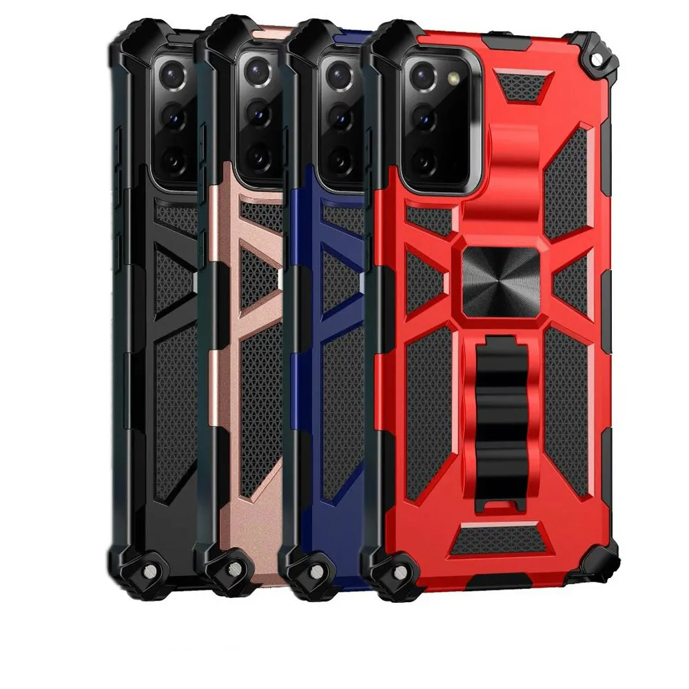 Capas de armadura de bracket escondida para galáxia S21 S20 Ultra Note20ultra A51 A71 5G A21S A31 A11 A50 A50 A50 A50 Coco Magnético Carro Suporte à prova de choque